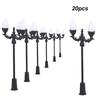 20 шт. белая модель уличных фонарей, фонарный столб, железнодорожный поезд, сад, детская площадка, декорации, светодиодная лампа