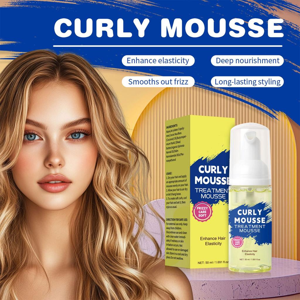 Curl Styling, Curl Hair Retention Elasticity Curl Cream For Wavy Hair Elastic, Moisturizing Set Hair Conditioning,50ML