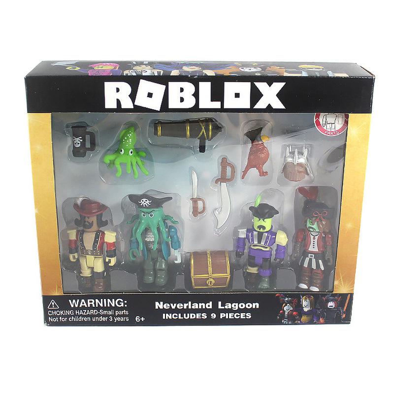 Roblox Neverland Lagoon Pirate Action Figures 2.5 To 3 Inch 4 Pack With 9 Pieces Accessories Toy Set For Gift