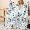 Soft Non-Pilling Flannel Blanket Cute Smile Flowers, All-Season Use, Warm Home Decor for Halloween, Christmas, Cozy Home & Lounge
