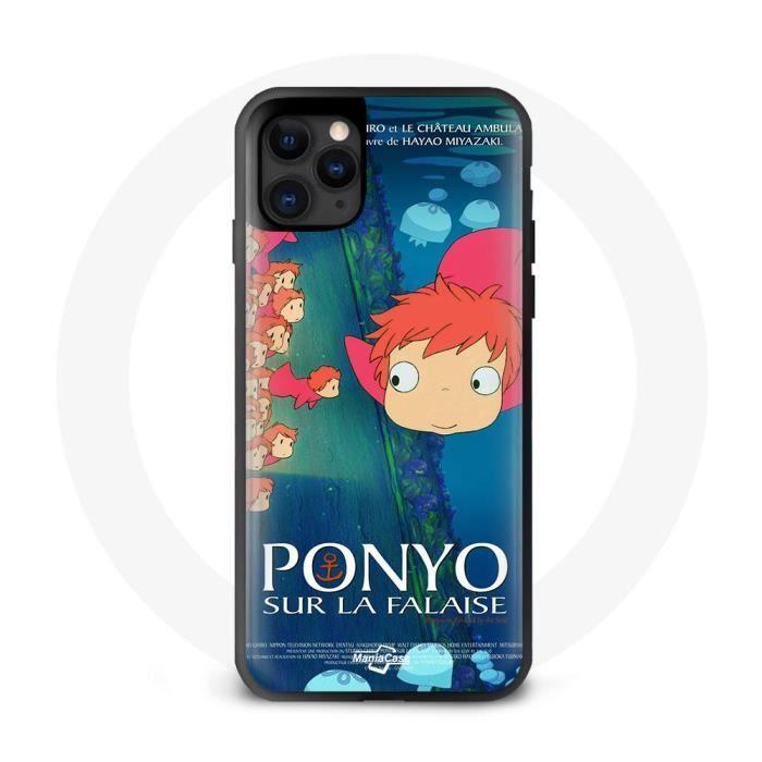 Iphone 13 Pro Max Case - MANIACASE - Ponyo On the Cliff - Black Silicone - Flexible - Red