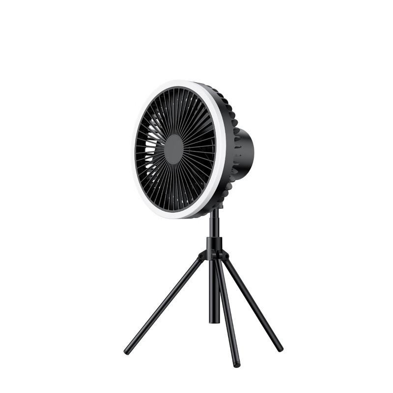 Portable USB Rechargeable Camping Fan with RGB Light
