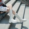 Women's Mid Calf Boots Padded Shoes Knee High Winter Sneakers Punk Style  Casual White Black  Platform Woman