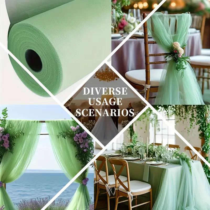 Тюль Ткань DIY Декор Свадебный Аксессуар XMS Вечеринка Мероприятие Прозрачная Сетка Ткань Элегантный Материал Дорожка на Стол Банты на Стулья Задник