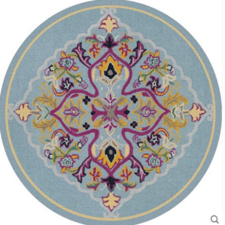 Американский богемный круглый ковер гостиная диван журнальный столик кабинет спальня прикроватный коврик подвесная корзина кресло-качалка коврик