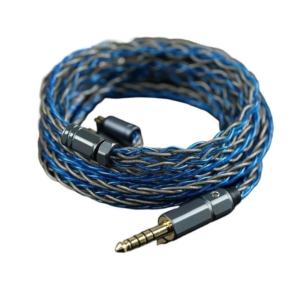 DWCGSG Blue Crystal High Purity 99.99999 Percent OCC Silver Foil Earphone Cable 3.5mm 4.4mm 2-Pin 0.78mm MMCX QDC KZ-QDC IEM Wire 2.5mm MMCX