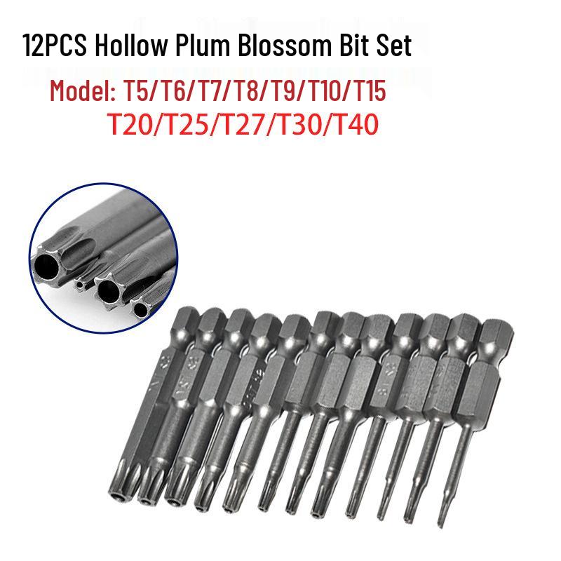 Набор звёздообразных бит с шестигранным хвостовиком: Магнитная отвертка и набор сверл высокой твердости