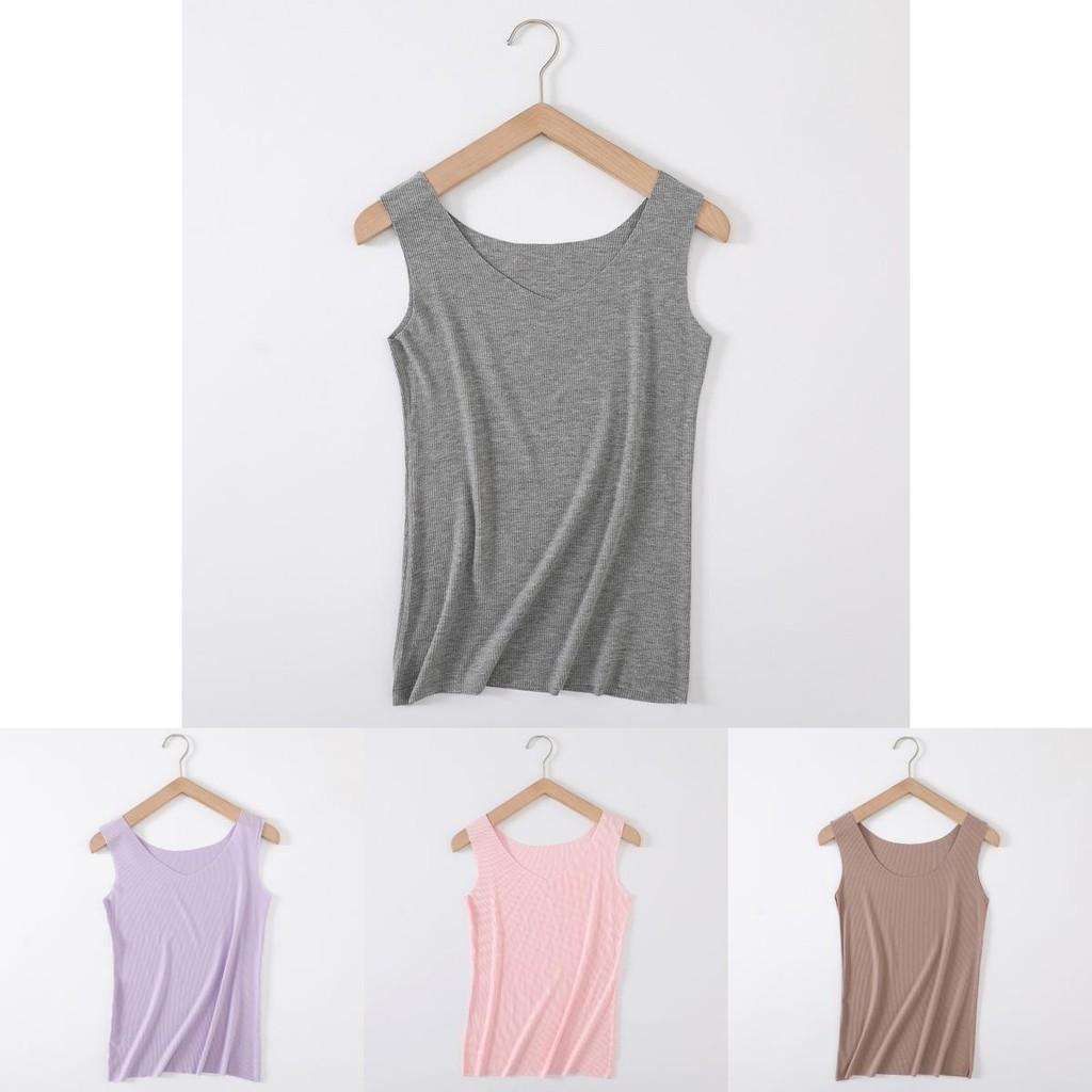 Women's Soft Seamless Ribbed Racer Back Stretch Tank Top For Yoga And Layering
