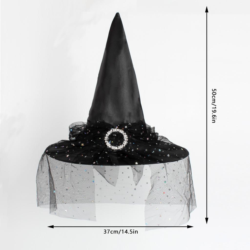 Шляпа ведьмы Хэллоуин шляпа украшения реквизит для взрослых детей косплей ведьма сетка марля головной убор полиэстер тафф ведьма Хэллоуин