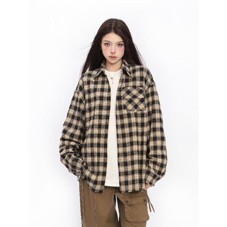 Рубашка с длинным рукавом с буквенным принтом 2024 года в японском стиле в стиле Гонконга, свободная рубашка для мальчиков, летнее модное универсальное повседневное пальто