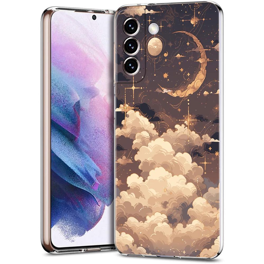 Прозрачный чехол-бампер для Samsung Galaxy S25 S24 S23 S22 S20 S21 FE Ultra S10 S10E Plus Модный узор Звездное небо Звезды
