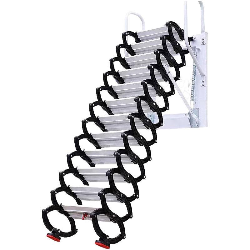 Indoor/Outdoor Wall-Mounted Retractable Attic Staircase Handrail Ladder