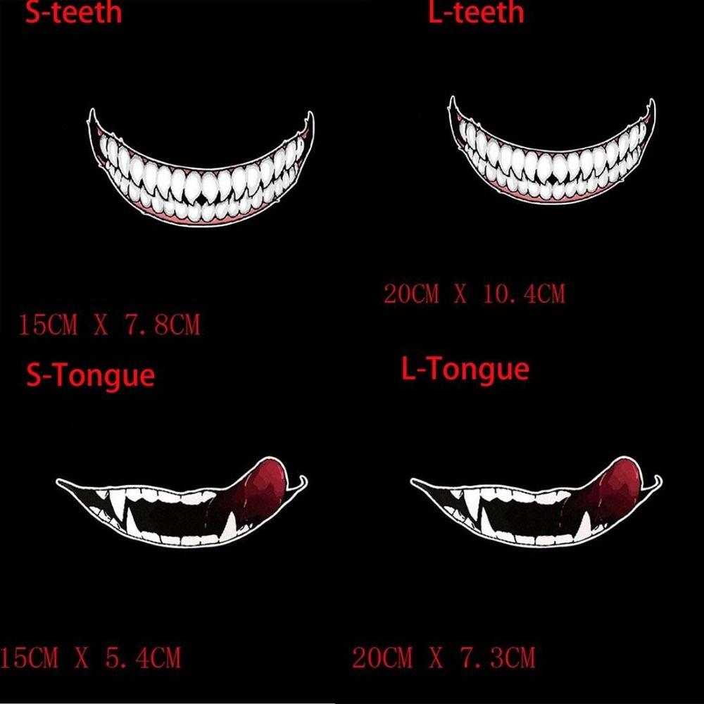 Car Decor Waterproof Evil Tooth Car Stickers Motorcycle Helmet Sticker Car Decals Scratch Sticker
