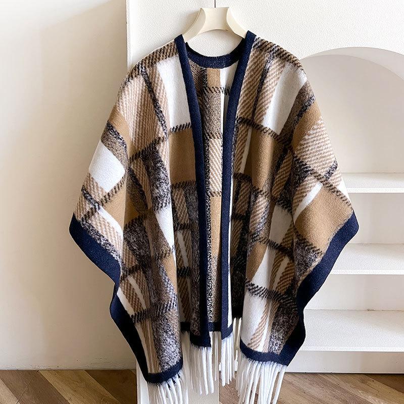 Scarf Women'S Autumn And Winter New Item Cashmere Blend Double-Sided Color Warm Shawl Thick Long Scarf High-End Sense Fashionable And Versatile