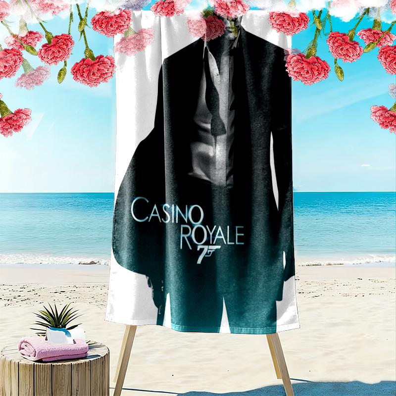 007 Print Beach Towel Large Soft Quick Dry Towel For Beach Camping Swimming