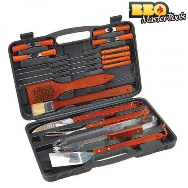 Ustensiles de barbecue - BBQ Master Tools - Modèle C1505 - 18 pièces - Couleur Noir