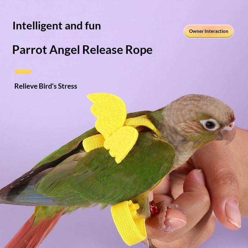 Parrot Outdoor Walking Harness Leash Soft Skin-Friendly Flight Training Rope for Cockatiel Budgie Parakeet Pet Bird Supplies