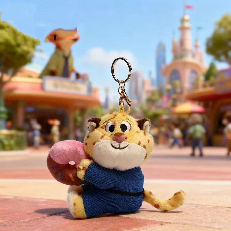 12cm Classic Anime Genuine Zootopia Plush Keychains Small Pendant Bag Hangings Christmas Birthday Gifts For Kids