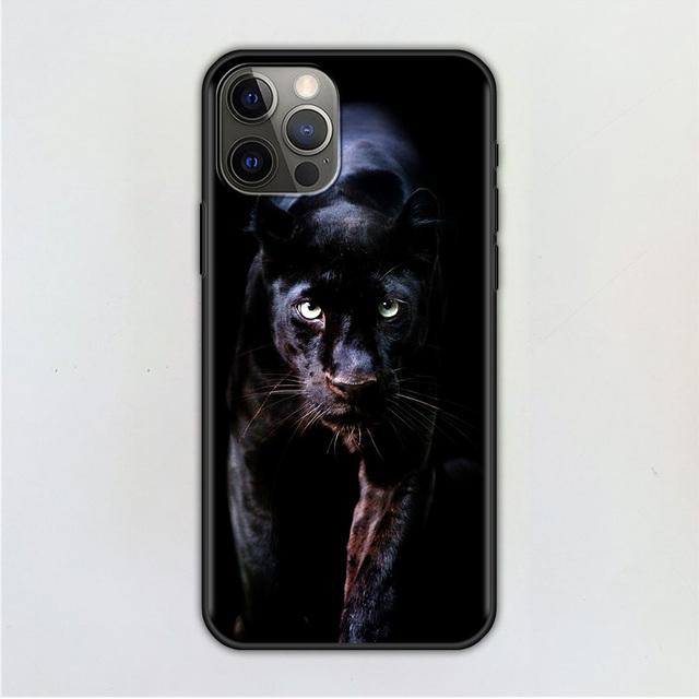 Чехол для мобильного телефона для Iphone 12 Mini 11 Pro X Xs Max Xr 8 7 6 6s Plus Se черный силиконовый чехол из ТПУ Fundas Capa Panther Cheetah