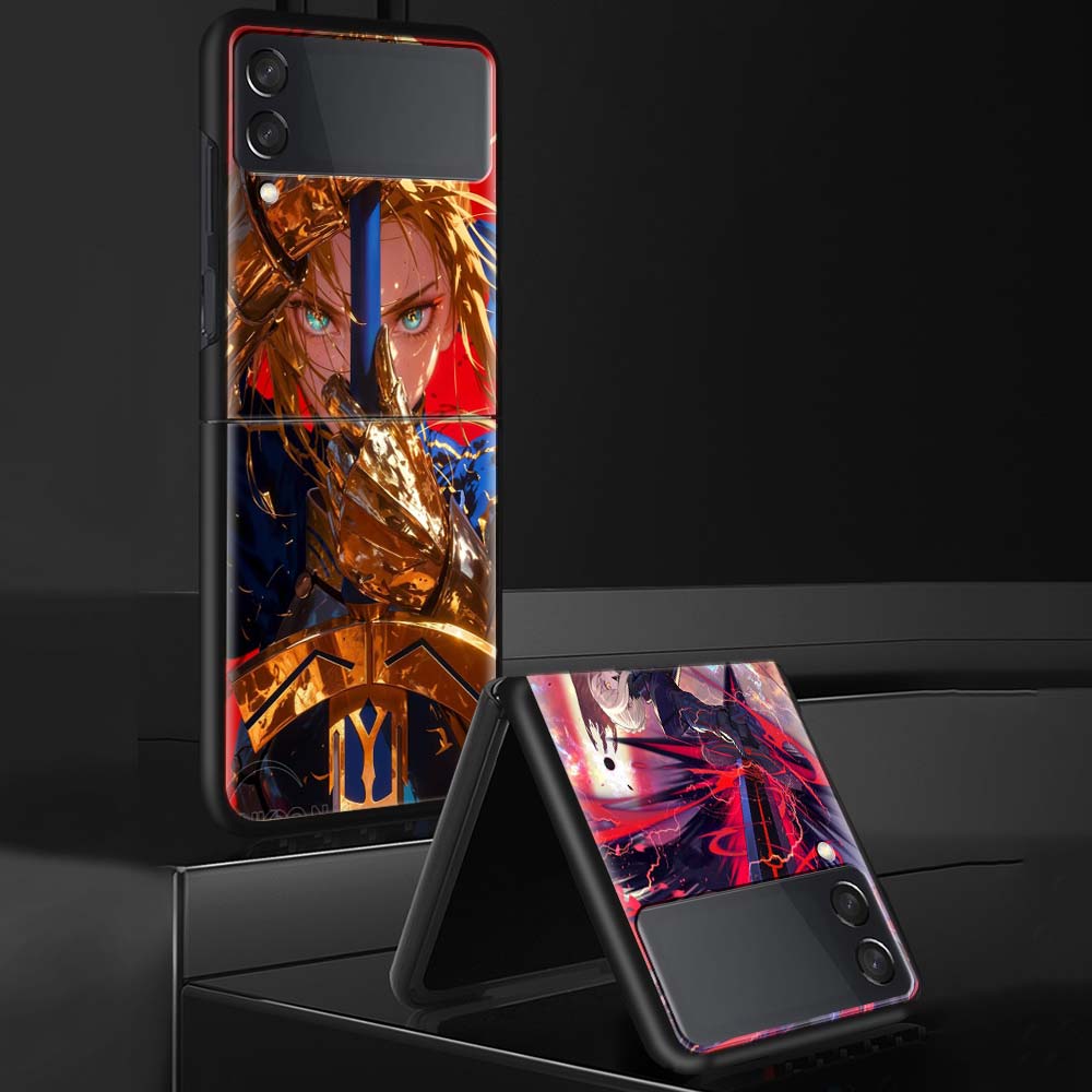 Чехол для телефона Saber из Fate Zero Stay Night для Samsung Galaxy Z Flip 7 6 5 4 3 5G Ударопрочный чехол Z Flip7 Flip6 ZFlip5 Flip3 Flip4 L