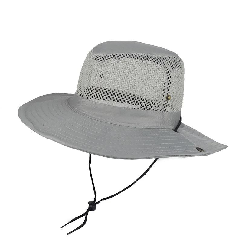Мужские и женские летние шляпы-панамы для улицы, пляжа, побережья, с защитой от солнца, дышащие, складные, сетчатые, рыбацкие кепки