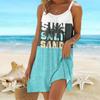 Beach Wear Mini Dress Print Coconut Print Loose Skirt Casual Modern Dress Sleeveless Loose Fit Outdoor Daily Summer