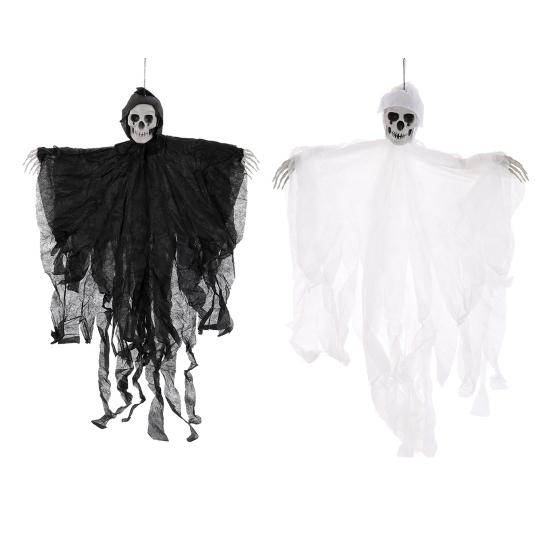 Halloween Hanging Skull Ghost Scary Grim Reaper Skeleton Decoration for Outside Yard Porch Haunted House Party Decor