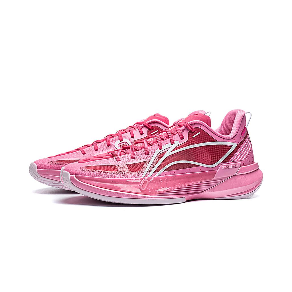 Li Ning ULTRALIGHT Амортизирующие износостойкие низкие мужские баскетбольные кроссовки персиково-розовые ABAW005-27