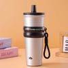 Stainless Steel Straw Coffee Cup 710ml Thermal Flask Portable Insulated Cup