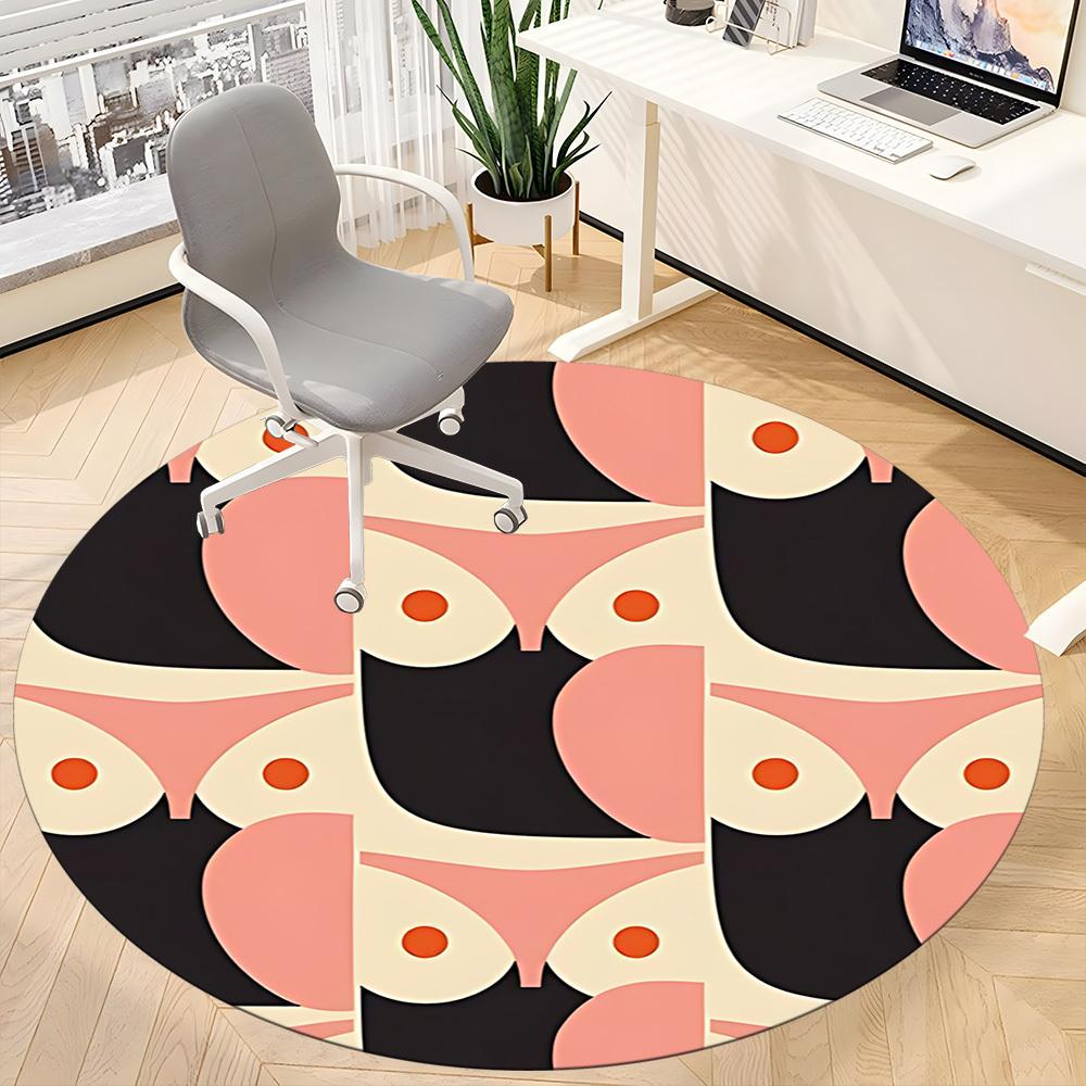 1pc Bust Pattern Office Round Area Rug, Indoor Mat Suitable For Office, Under Office Chairs Bedroom Living Room Home Decor, Room Deco 164