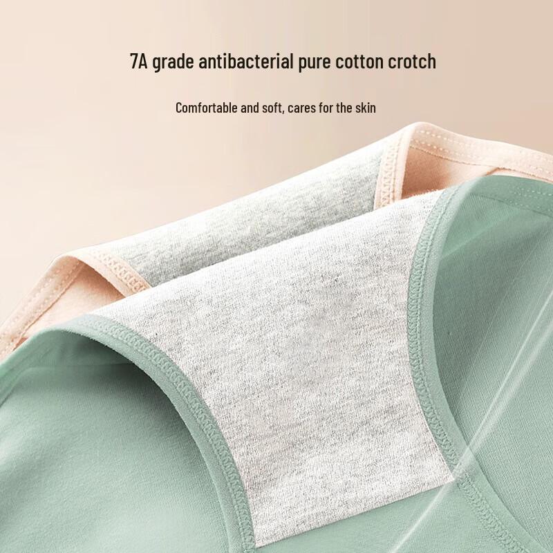 LANGSHA Женские трусы-слипы с высокой посадкой из чистого хлопка, антибактериальные, 4 штуки