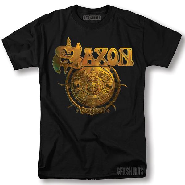 Футболка унисекс Saxon Shirt Sacrifice Rock Concert Tour Винтажный дизайн