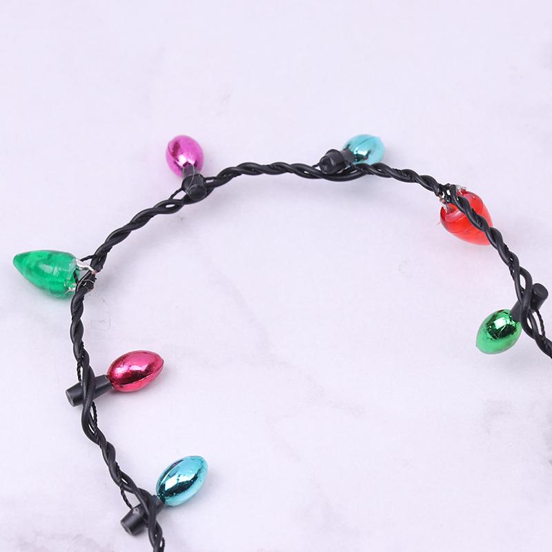 Light Glowing Led Necklace Flashing Light-Up Blinking Christmas Lights Costume Necklace 8 Led Bulbs Glow Props Party Supply