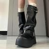 Черные ретро ботфорты на платформе для женщин - Коллекция Весна/Лето 2025