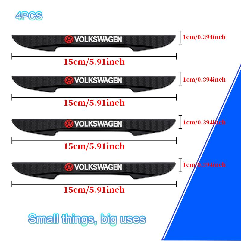 SLZPW1 New 4pcs Rubber Car Door Edge Protector Stickers Anti Collision Strips For VW Passat 4 Tiguan Golf CC Polo GTI Motion MTM Touran