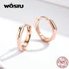 WOSTU Rose Gold Hoop Earrings 925 Sterling Silver Small Clip Earrings For Women