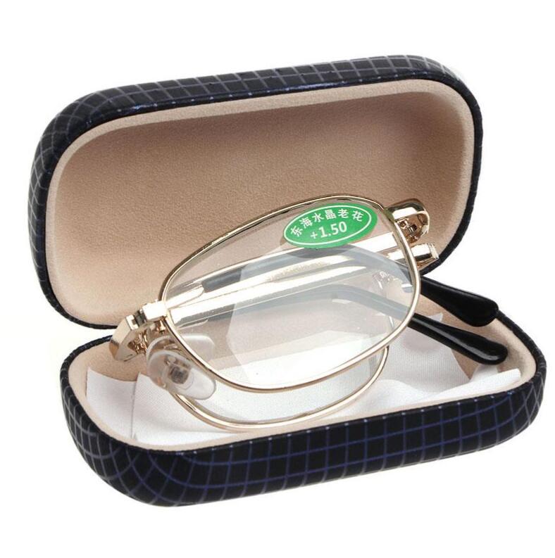 Складной металлический полнокадровый футляр для очков для чтения, очки от +1,00 до +4,00, 1 комплект