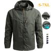 Plus Size 7XL Windbreaker Men Tactical Jacket Waterproof Outdoor Hooded Coat Sports Military Field Climbing Thin Outwear