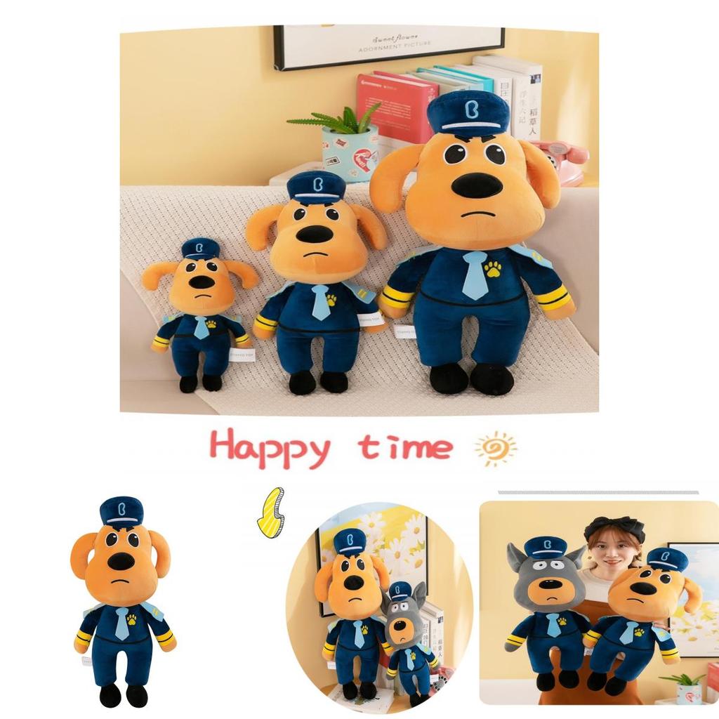 Cute Sheriff Labrador Plush Doll High-quality Pp Cotton Filling Super Soft Short Plush Fur Yellow/grey
