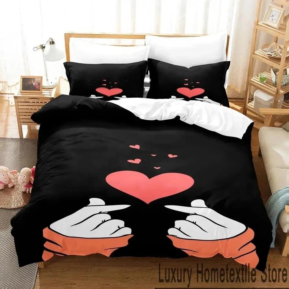 3D Print XOXO Devil Smiling Face Bedding Set Duvet Cover Bed Set Quilt Cover Pillowcase Comforter King Queen Size Boys Adult