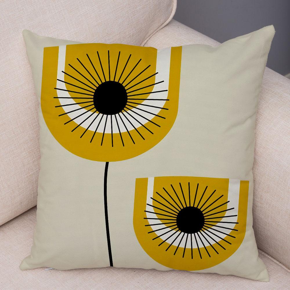 Абстрактное искусство, декоративная наволочка с геометрическим растением, деревом, цветком, диван, домашняя автомобильная наволочка