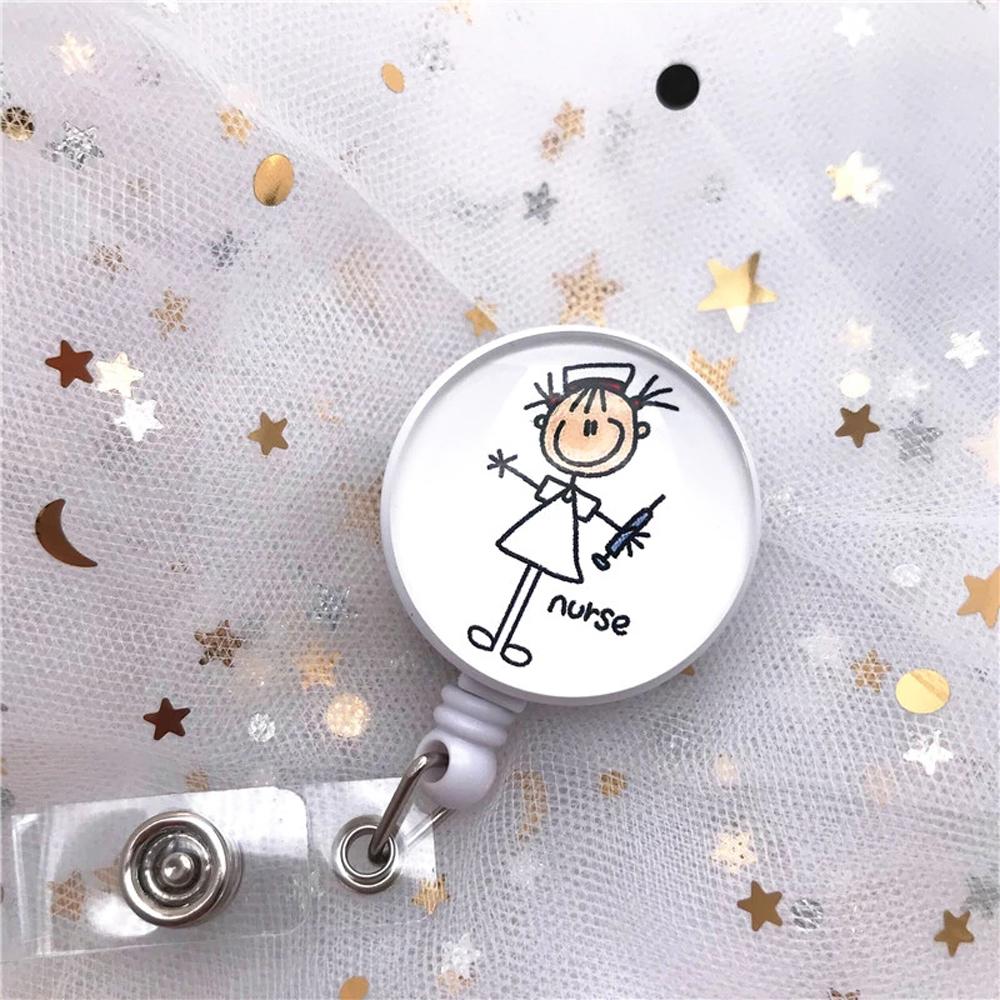 Supplies Cartoon Medicine ID Card Nurse Doctor Badge Holder Retractable Badge Reel Name Card Holder