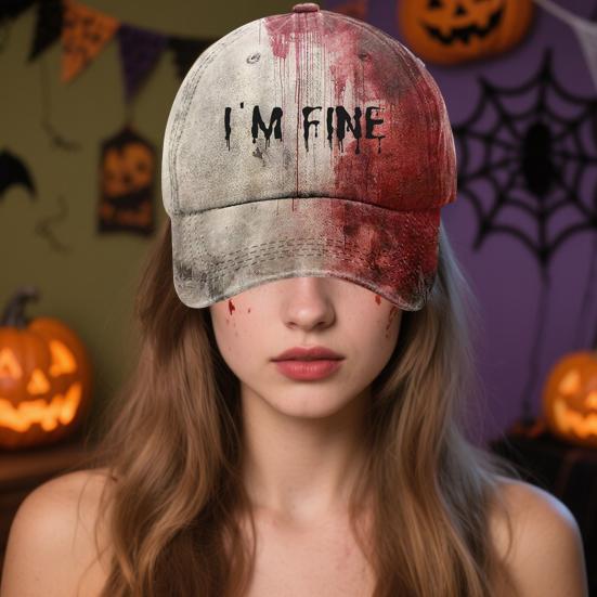 Темное пятно крови Унисекс бейсболка Дышащая шляпа для защиты от солнца Шляпа в стиле Хэллоуина Бейсболка с изогнутым козырьком