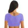 Sheer See Through Short Sleeve Crop Top Summer Sexy Short Tops Clubwear Dancewear