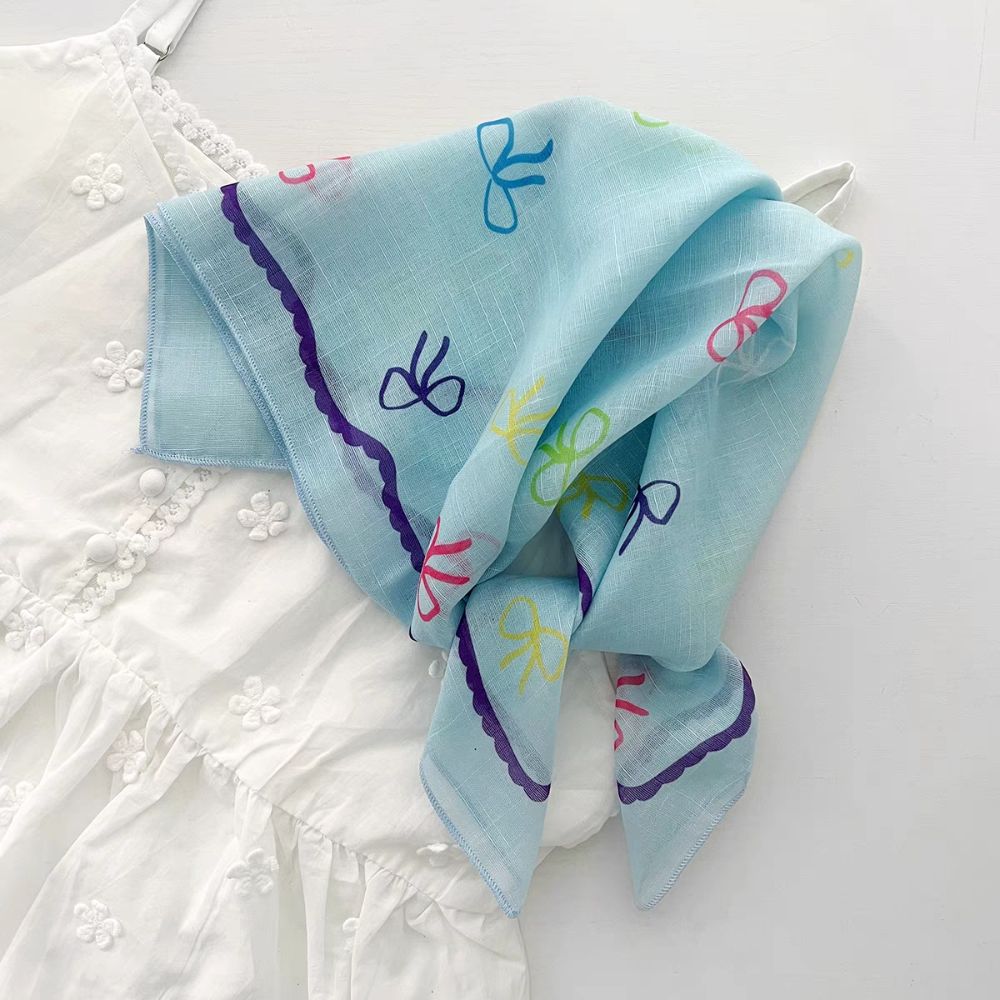 Elegant Sweet Bowknot Turban Korean Triangular Hair Band Elegant Fresh Small Scarf Girls