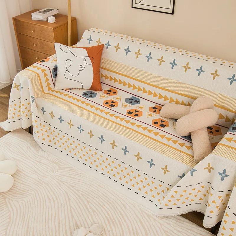 Полиэстер Хлопок Печатный Диван Полотенце Синель Диванные Одеяла Все Включено Чехол Ткань Четыре Сезона Диван Полотенце Анти Кошачьи Царапины