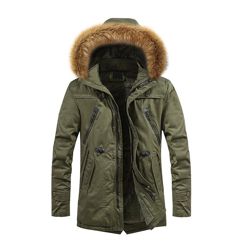 Men's New Hooded Cotton Fur Collar Jacket