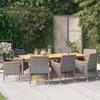 Day and Night - Day and Night 9-piece Garden Dining Set with Gray Cushions