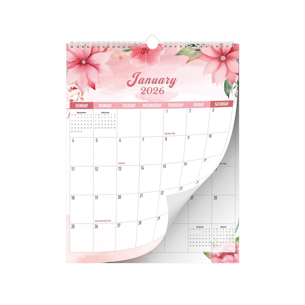 2026 Wall Calendar 12x17 Inch 12 Month Jan To Dec 2026, Thick 120GSM Paper, Large Block Monthly Calendar For Notes, Home Offices & School Scheduling