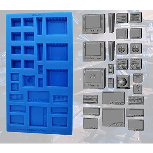 Green Stuff World Control Panel Set Silicone Mold Miniature Tool GSWD-2092
